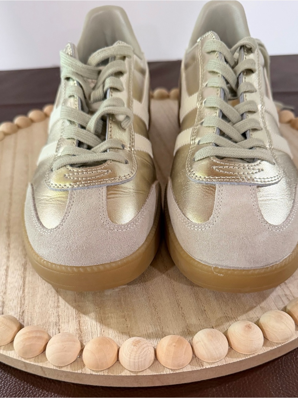 Gola Viper Metallic Gold Off White Gum Sneakers Women’s US 11 EU 42 Leather - Picture 6 of 7